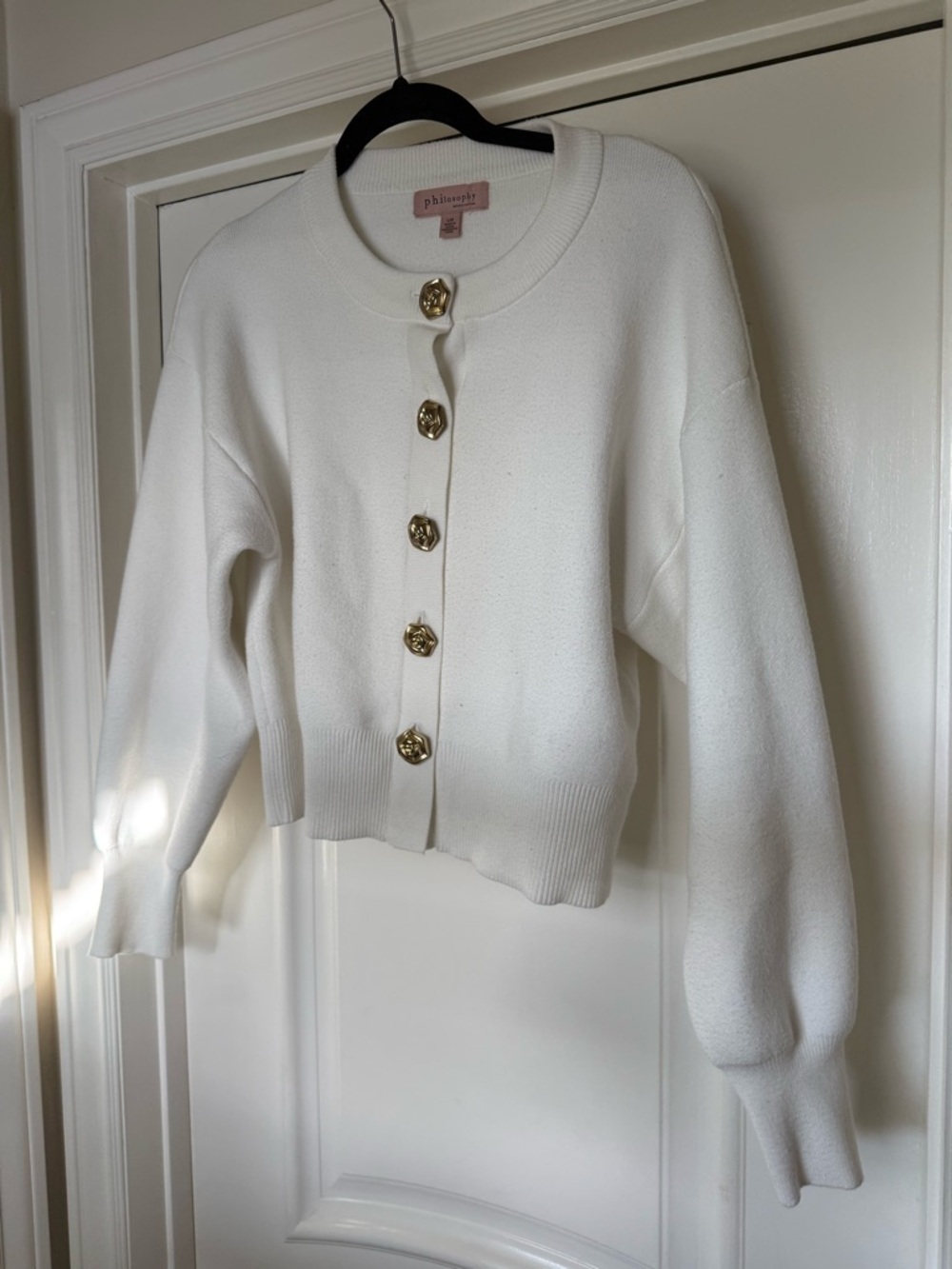 Philosophy Cream Cardigan with Gold Decorative Buttons
